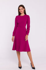 Elegant long sleeves flared cut daydress