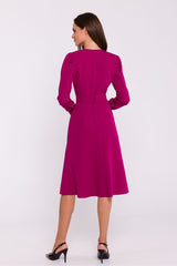 Elegant long sleeves flared cut daydress