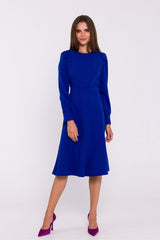 Elegant long sleeves flared cut daydress