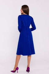 Elegant long sleeves flared cut daydress