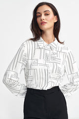 Long sleeve geometric pattern shirt