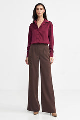 Relaxed fit cut wide leg trousers