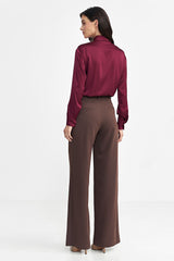 Relaxed fit cut wide leg trousers