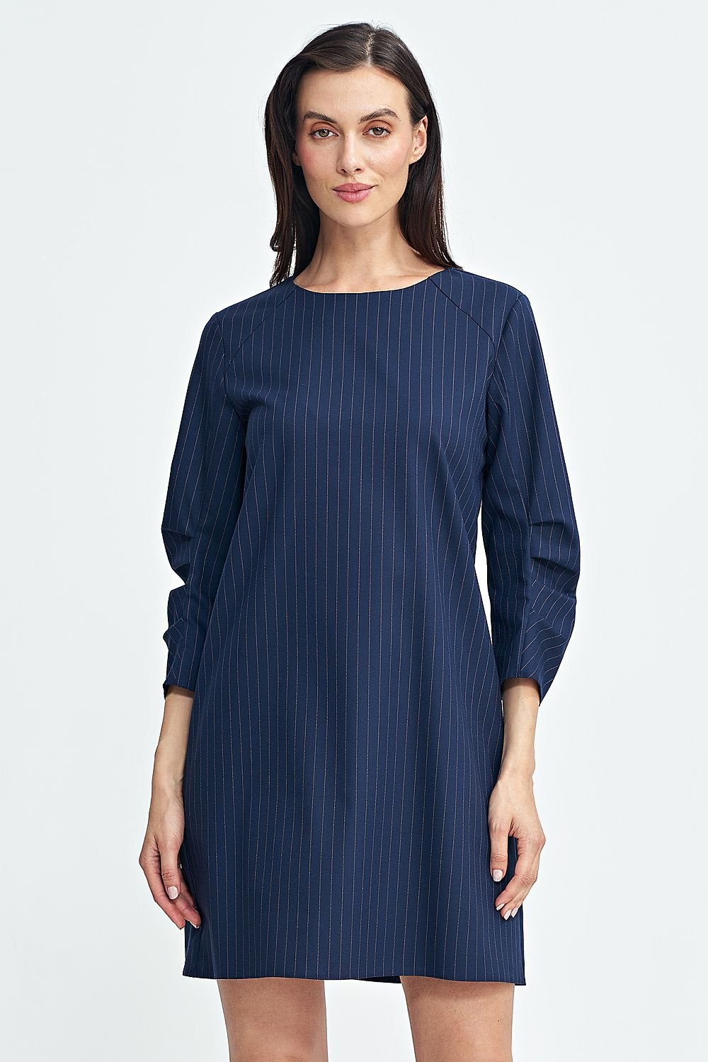 3/4 sleeves tennis-type stripes daydress