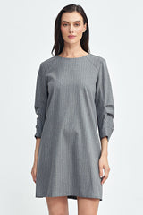 3/4 sleeves tennis-type stripes daydress