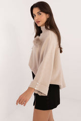 3/4 sleeves stand-up collar jumper