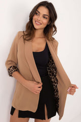 Elegant plain pattern casual jacket