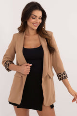 Elegant plain pattern casual jacket