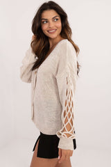 Long sleeves loose braid cardigan