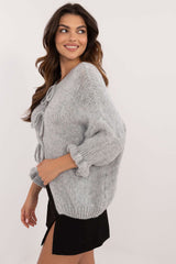 3/4-length sleeves three-string tie cardigan