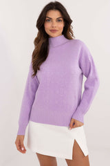 Turtleneck varied texture casual sweater