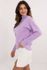 Turtleneck varied texture casual sweater