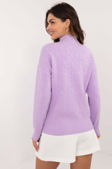 Turtleneck varied texture casual sweater