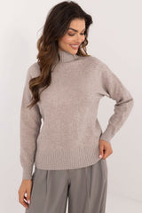 Turtleneck varied texture casual sweater