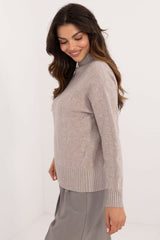 Turtleneck varied texture casual sweater