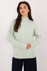 Turtleneck varied texture casual sweater