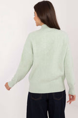 Turtleneck varied texture casual sweater