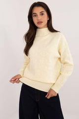 Turtleneck varied texture casual sweater