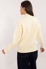 Turtleneck varied texture casual sweater