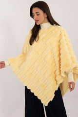 Loose cut varied fabric texture poncho