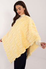 Loose cut varied fabric texture poncho