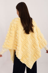 Loose cut varied fabric texture poncho