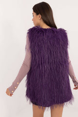 Stylish casual violet fur vest