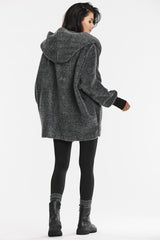 Kimono coat with a hood in a loose cut