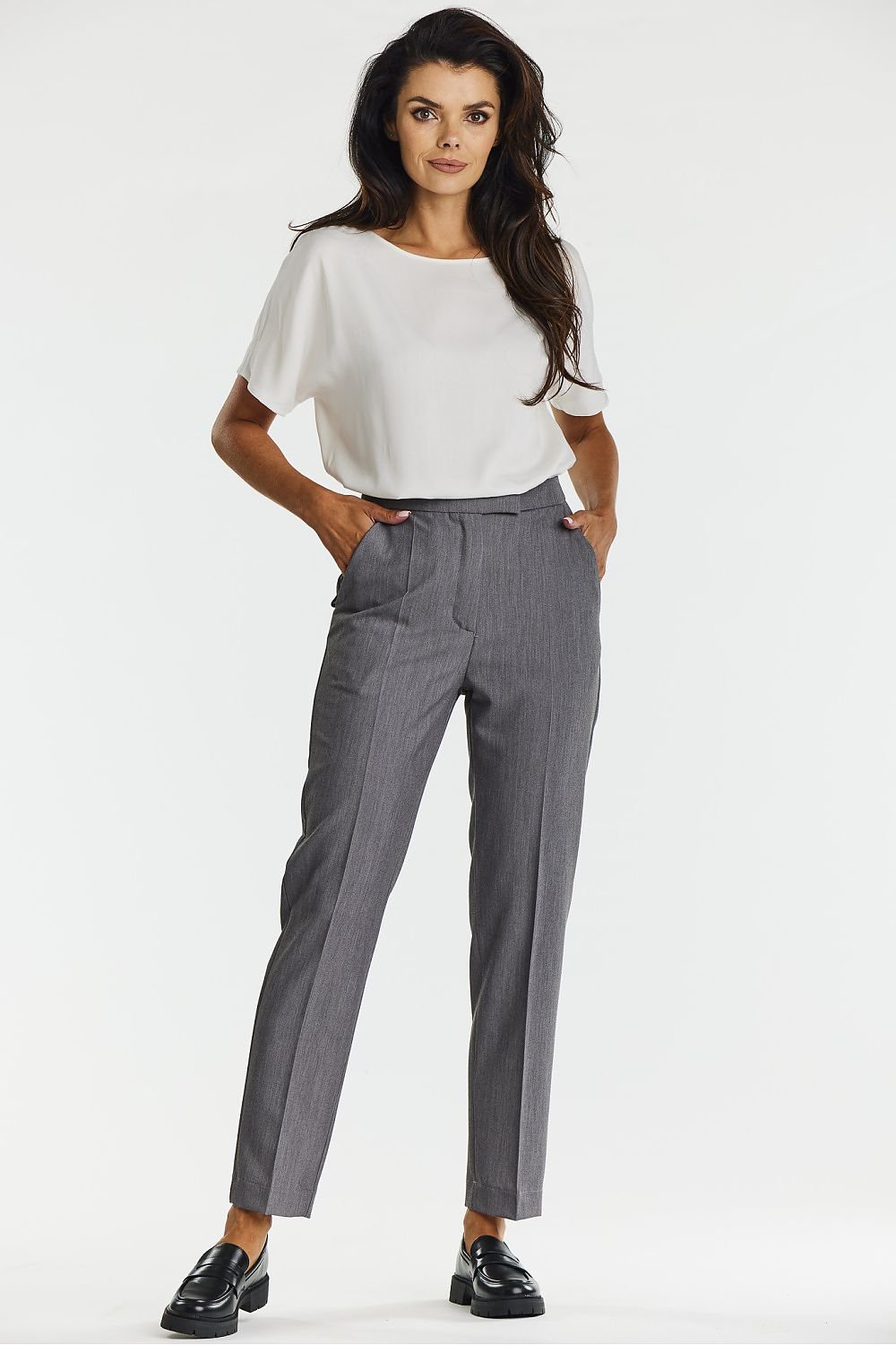 Elegant cigarette trousers with a crease