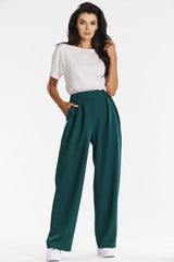 Elegant trousers with wide fabric legs