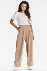 Elegant trousers with wide fabric legs