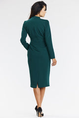 Long sleeves elegant fitted midi dress