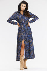 Long sleeves maxi shirt dress