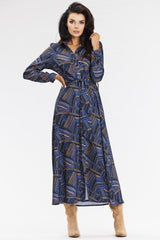 Long sleeves maxi shirt dress