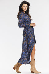 Long sleeves maxi shirt dress