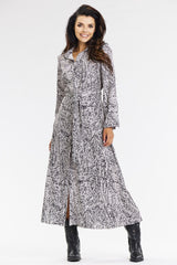 Long sleeves maxi shirt dress