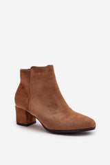 Classic heel boots made of eco suede