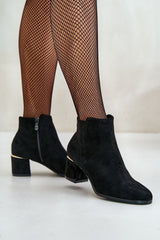 Classic heel boots made of eco suede