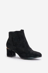 Classic heel boots made of eco suede