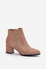 Classic heel boots made of eco suede