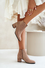 Classic heel boots made of eco suede