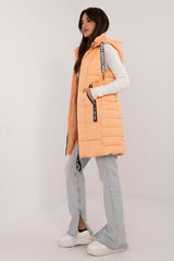 Quilted reversible vest with hood