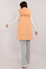 Quilted reversible vest with hood