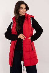 Quilted reversible vest with hood