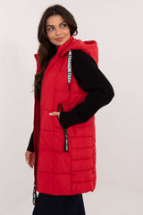 Quilted reversible vest with hood