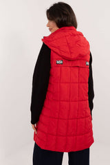 Quilted reversible vest with hood