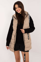 Quilted vest with a zipper