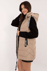 Quilted vest with a zipper