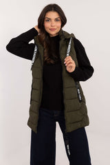 Quilted vest with a zipper