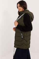 Quilted vest with a zipper